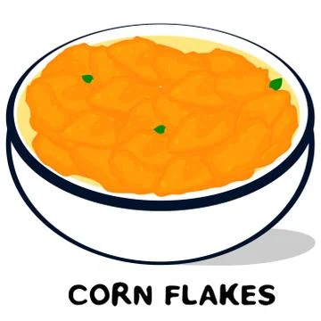 Corn flakes Bowl Stock Illustration