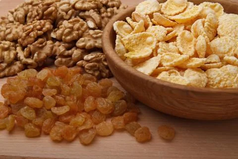 Corn flakes in bowl Stock Photos