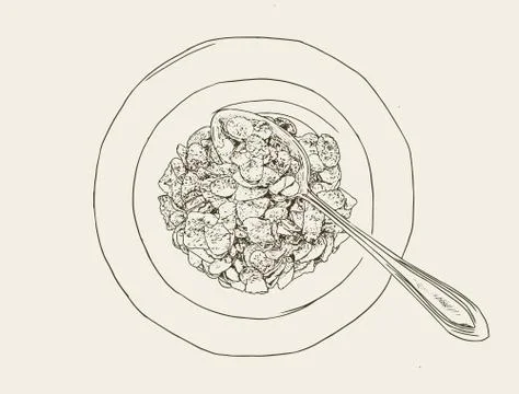 Corn flakes cereal ,sketch vector. Stock Illustration