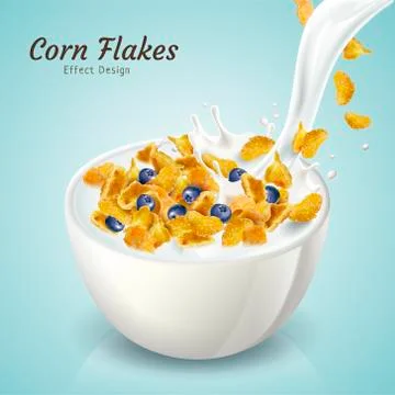 Corn flakes design element Stock Illustration
