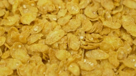 Corn Flakes with Honey, Close-up, Macro. Cornflakes Rotation, Cornflakes Backgro 스톡 동영상 165270438