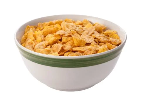Corn flakes isolated with clipping path Stock Photos