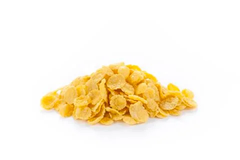 Corn Flakes Isolated Top View on White Background Stock Photos