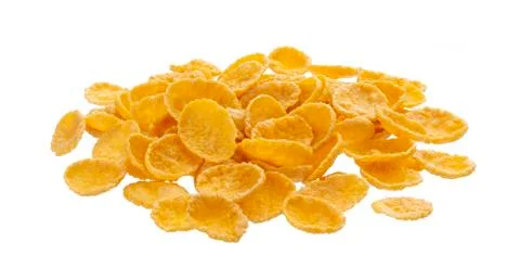 Corn flakes isolated on white background with clipping path Foto stock