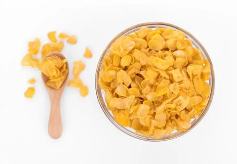 Corn flakes isolated on white background 写真素材