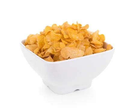 Corn flakes isolated on white background Photos