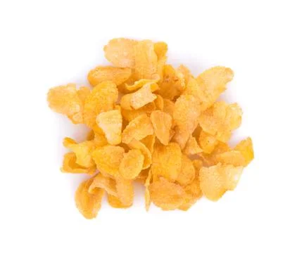 Corn flakes isolated on white background 库存照片