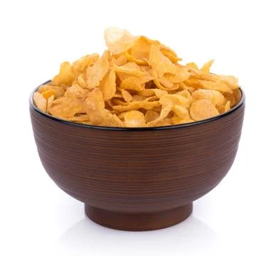 Corn flakes isolated on white background Photos