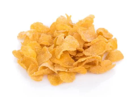 Corn flakes isolated on white background Photos