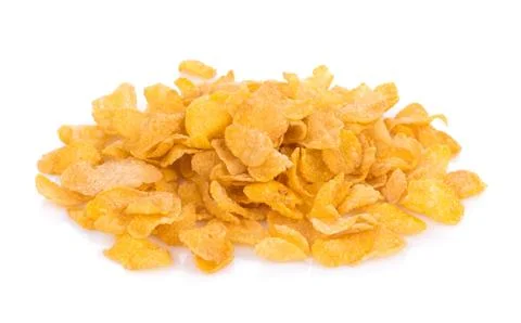 Corn flakes isolated on white background 写真素材