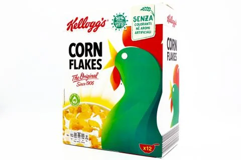 Corn Flakes Kellogg's box Stock Photos