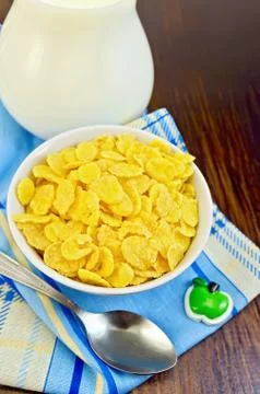 Corn flakes with milk Stock Photos