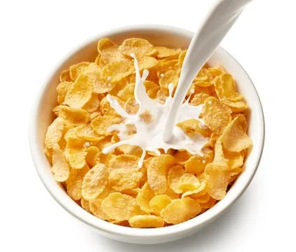 Corn flakes with milk Stock Photos