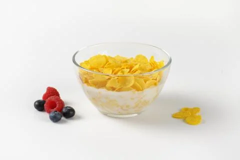 Corn flakes with milk Stock Photos