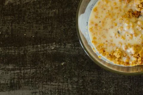 Corn flakes with milk Stock Photos