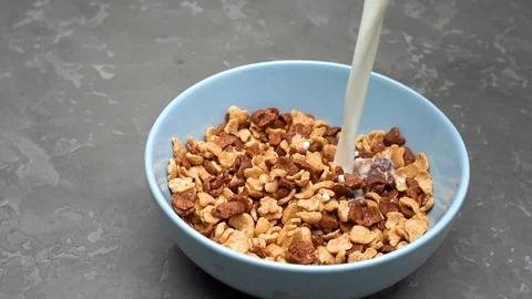 Corn flakes with milk splash. Stock Footage 109797288