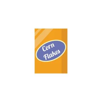 Corn flakes packaging an item of grocery supermarket, vector illustration Stock Illustration