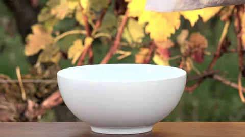 Corn flakes poured in a bowl Video stock 56526544