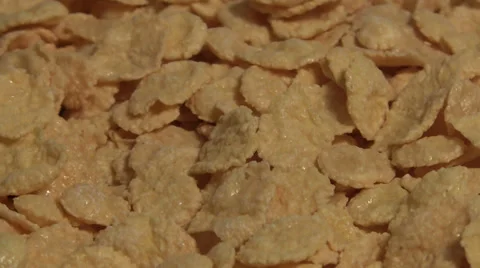 Corn-flakes rotating macro Stock Footage 33716794