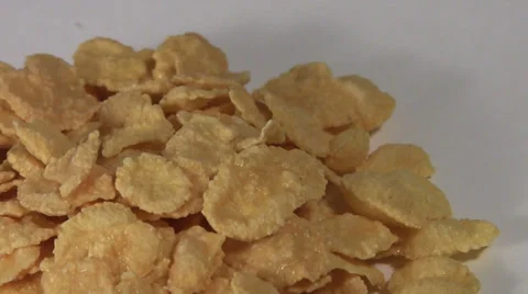 Corn-flakes rotating macro Stock Footage 33716798
