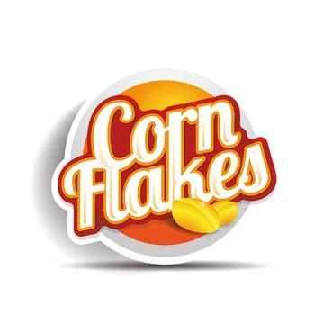 Corn flakes vector label Stock Illustration