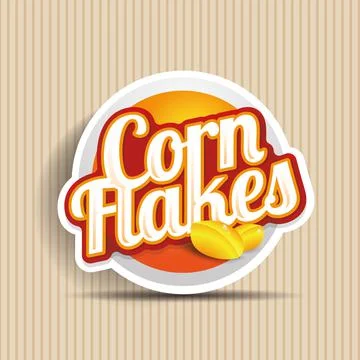 Corn flakes vector label Stock Illustration