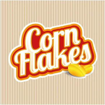 Corn flakes vector label Stock Illustration