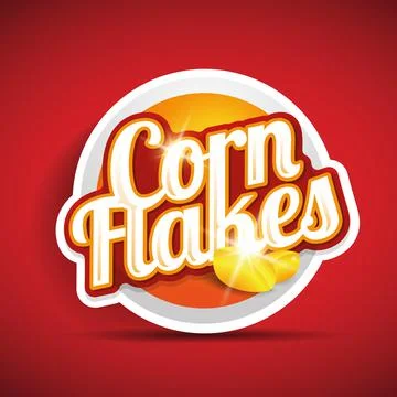 Corn flakes vector label Stockillustratie