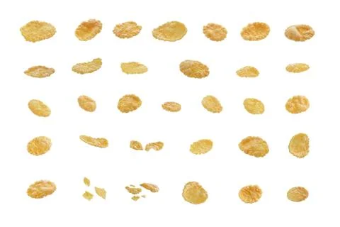 Corn flakes on white background isolated Stock Photos