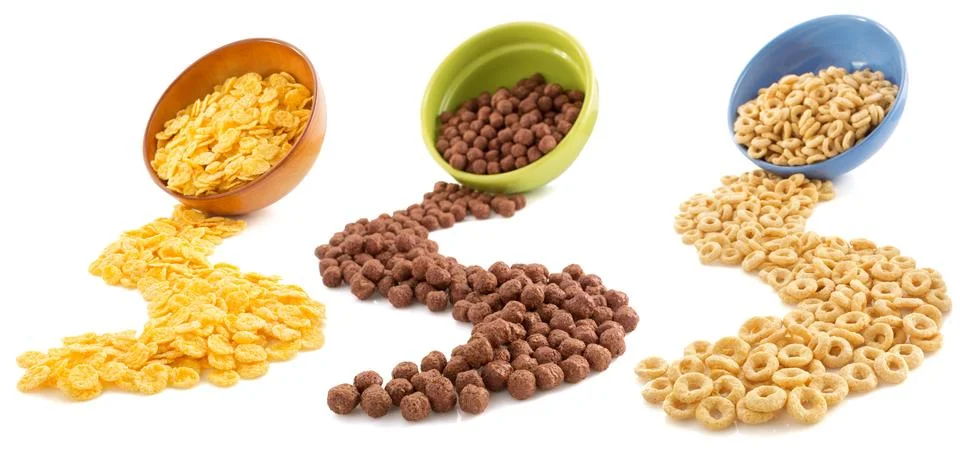 Corn flakes on white Stock Photos