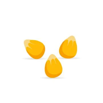 Corn flat icon with shadow on a white background Stock Illustration