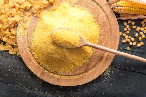 Corn flour and cereal flakes Stock Photos