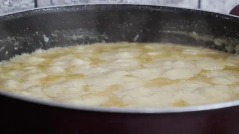 Corn flour and cheese dishes, muhlama or Kuymak in Turkish cuisine Stock Footage 145240509