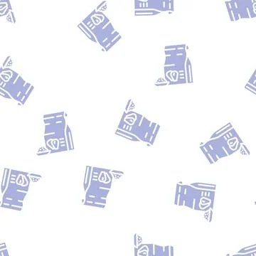 Corn flour glyph vector seamless pattern Stock Illustration