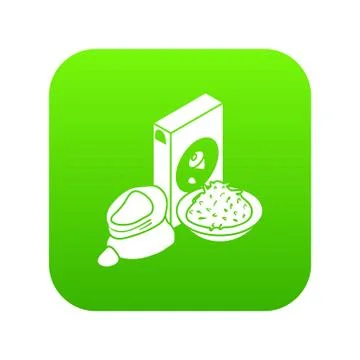Corn flour icon green vector Stockillustratie