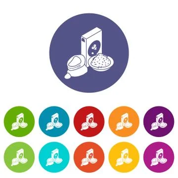 Corn flour icons set vector color Stockillustratie