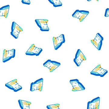 Corn flour isometric icon seamless pattern Stock Illustration