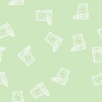 Corn flour line vector seamless pattern Stock Illustration