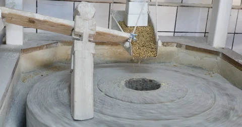Corn Flour Milling With Water Mill (2) Stock Footage 96254044