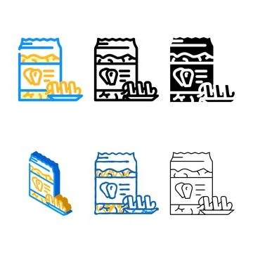 Corn flour pack pasta color icon vector Stock Illustration