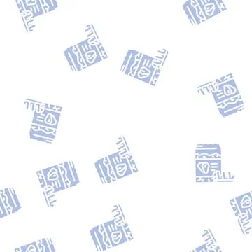 Corn flour pasta glyph vector seamless pattern Stock Illustration