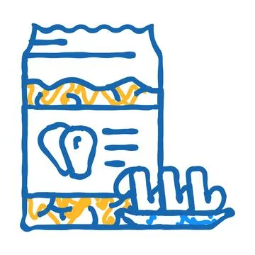 Corn flour pasta icon doodle illustration Stockillustratie