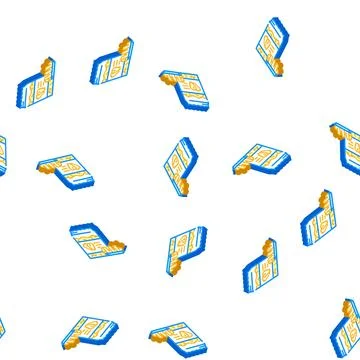 Corn flour pasta isometric icon seamless pattern Stock Illustration