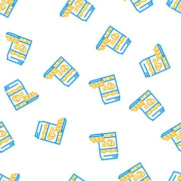 Corn flour pasta vector seamless pattern Illustrazione stock