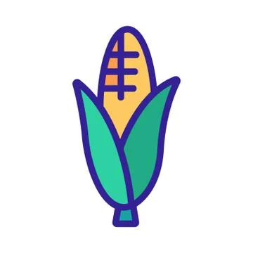 Corn food icon vector. Isolated contour symbol illustration Illustrazione stock
