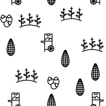 Corn Food Vector Seamless Pattern Illustrazione stock