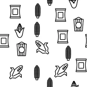 Corn Food Vector Seamless Pattern Illustrazione stock