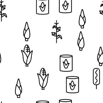 Corn Food Vector Seamless Pattern Illustrazione stock