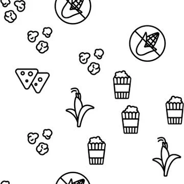 Corn Food Vector Seamless Pattern Illustrazione stock
