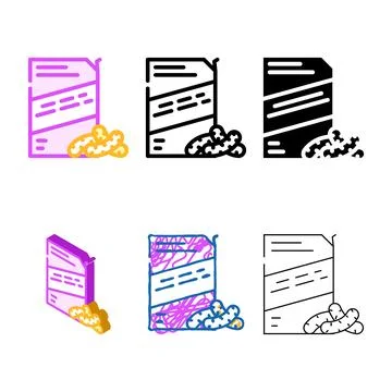 Corn forms sticks snack color icon vector Stock Illustration